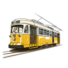Tramway Watercolor Clipart, Watercolored Design, Ai generative