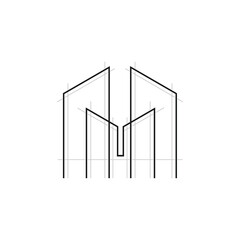 Ilustration building logo design with modern concept premium vector