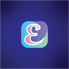 modern letter E abstract logo template, colorful, app icon, letter E logo for technology brand identity symbol mark design.