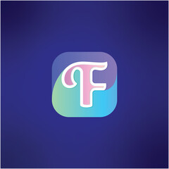 modern letter F abstract logo template, colorful, app icon, letter F logo for technology brand identity symbol mark design.
