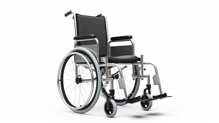 Just a wheelchair, isolated against a stark white background