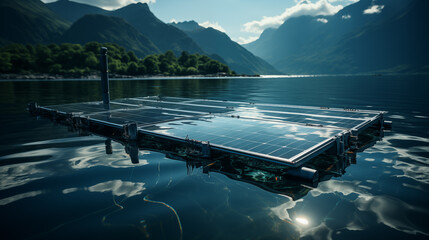 Floating Solar Panels, close view