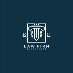KX initial monogram logo for lawfirm with pillar design in creative square