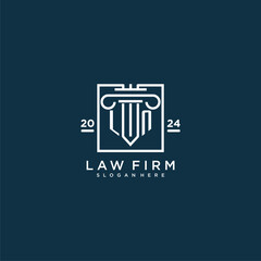 LN initial monogram logo for lawfirm with pillar design in creative square