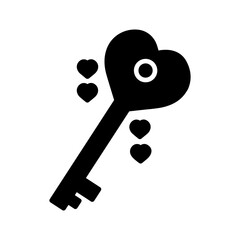 Love Key Vector Icon