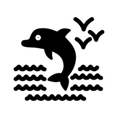 Naklejka premium Dolphin Vector Icon