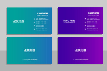Double-sided creative business card vector design template. Business card for business and personal use. Vector illustration design. Horizontal layout, Print ready .