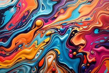 Abstract And Colorful Fluid Art Background Texture, created by ai generated