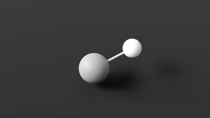methylidyne radical molecular structure, radical, ball and stick 3d model, structural chemical formula with colored atoms