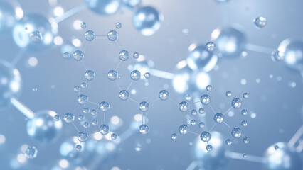 glycopyrronium bromide molecular structure 3d, flat model, antimuscarinics, structural chemical formula view from a microscope