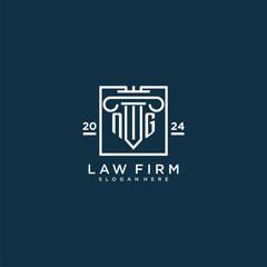 NG initial monogram logo for lawfirm with pillar design in creative square