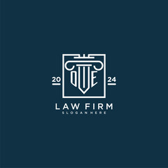 OE initial monogram logo for lawfirm with pillar design in creative square