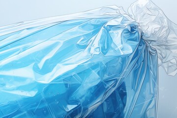 Obraz premium A blue plastic bag with a bow on top. Can be used for packaging or gift wrapping