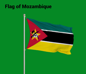 Flag Of Mozambique, Mozambique flag, National flag of Mozambique. pole flag of Mozambique