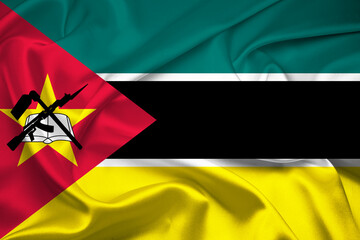 Flag Of Mozambique, Mozambique flag, National flag of Mozambique. fabric flag of Mozambique