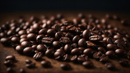 coffee beans on a black background