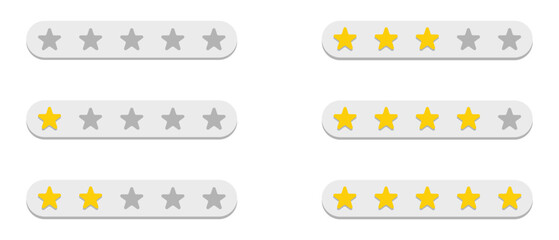 Star rating set icon. Flat illustration web design.