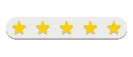 Star rating five icon. Flat illustration web design.