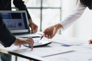 Business people meeting to discuss strategy analysis and business planning.