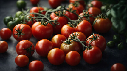red tomatoes in a market