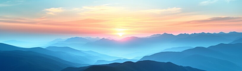 Fototapeta premium mountains of summer in evening in the style (15)