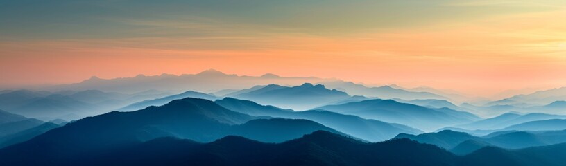 Fototapeta premium mountains of summer in evening in the style (15)