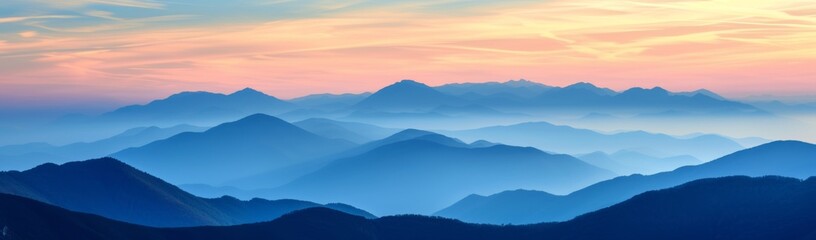 Fototapeta premium mountains of summer in evening in the style (15)
