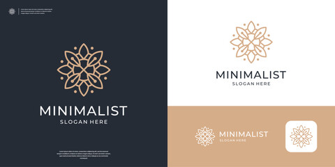 Abstract floral icon logo. Beauty flower logo design template