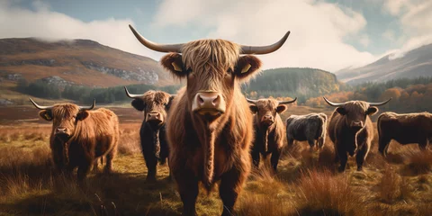 Papier Peint photo Highlander écossais Highland Cattle 