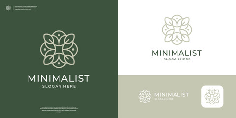 Minimalist elegant flower logo icon beauty salon