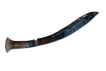 old rusty machete isolated - 724805341