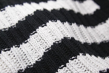 black and white knitted fabric