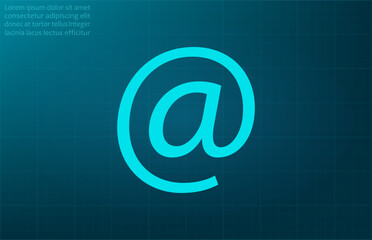 Mail symbol. Vector illustration on blue background. Eps 10.