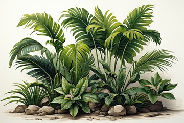 Tropical clipart template pattern