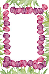 rectangular frame with tulips 1