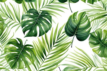 Seamless background with leaves