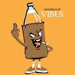 bottle of weekend vibes illustration