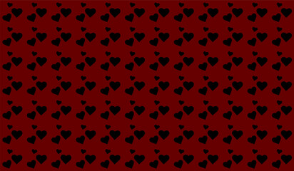 Love romantic theme Vector abstract texture Black hearts. Stylish design for wrapping fabric cloth print decor Valentines day pattern Textile swatch Red Heart dark red seamless pattern. all over print