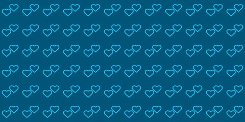 Dark Blue heart seamless pattern. Repeating background Fabric design Textile swatch Dress man shirt fashion garment wrap cloth allover print. Vector illustration Blue heart Texture. linear hearts 