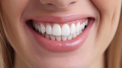 Fototapeta premium closeup of smile with white healthy teeth