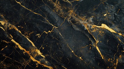 Gold Patterned natural of black marble texture background for product design