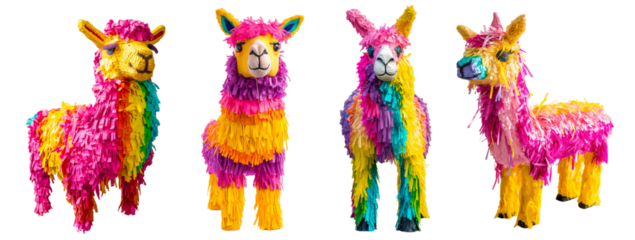 Mexican piñata bright colorful isolated on transparent background. 