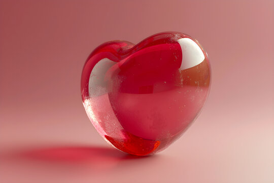 Romantic 3D illustration of a heart for Valentine's Day, suitable for use in cards and gifts.