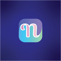 Modern letter N abstract logo template, colorful, app icon, letter N logo for technology brand identity symbol mark design.