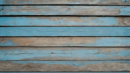 Obraz premium a wall or floor made of light blue boards, the paint on which has rubbed off. Image for decoration and design