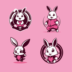 Obraz na płótnie Canvas cute bunny cartoon mascot logo design vector