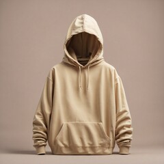 trendy pure biege hoody without logo element