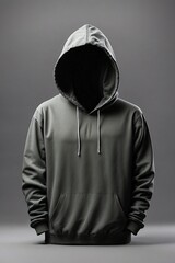 trendy pure dark gray hoody without logo element