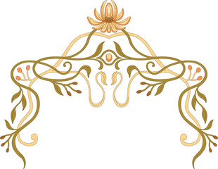 Art Nouveau floral border. Decorative element. Vector.