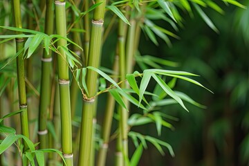 Green bamboo forest background